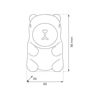 LED RGBW dimbaar oplaadbaar nachtlampje met aanraakbediening voor kinderen KAPYBARA LED/0,45W/5V 800 mAh