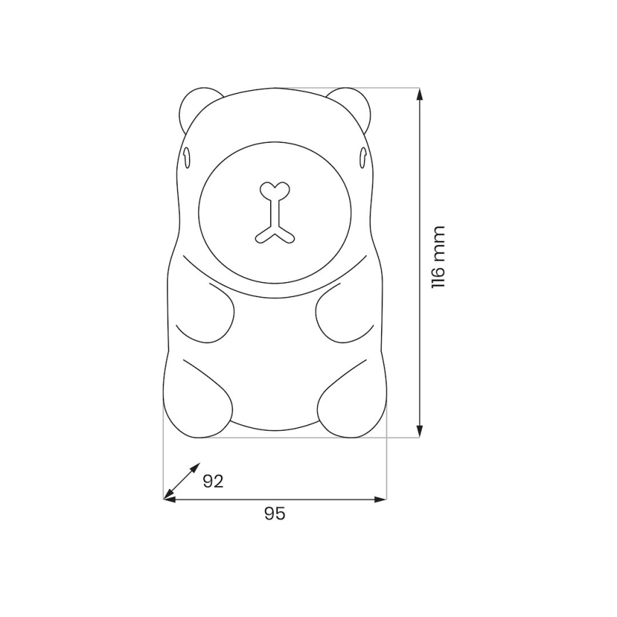 LED RGBW dimbaar oplaadbaar nachtlampje met aanraakbediening voor kinderen KAPYBARA LED/0,45W/5V 800 mAh