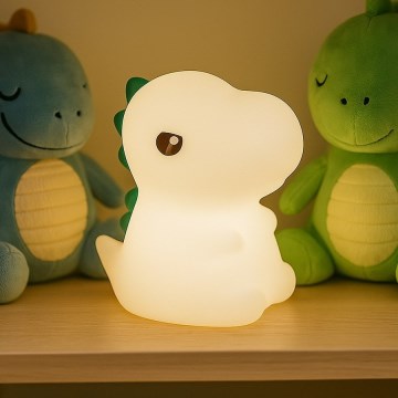 LED RGBW dimbaar oplaadbaar nachtlampje voor kinderen met aanraakbediening DINO LED/1W/5V 1200 mAh