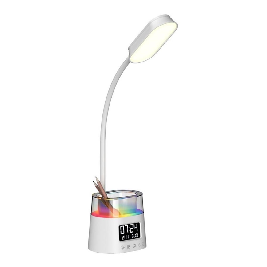 LED RGBW Dimbaar tafellamp met potloodhouder FALCON LED/10W/5V