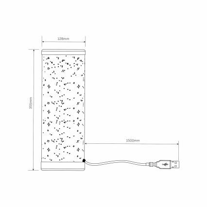 LED RGBW Dimbaar tafellamp STELLA MINI LED/5W/5V + afstandsbediening