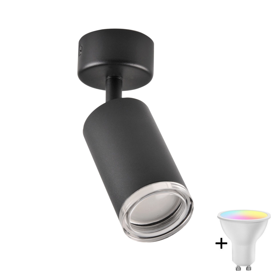 LED RGBW dimbare badkamer inbouwspot TURYN 1xGU10/6,5W/230V 2700-6500K Wi-Fi IP44 zwart