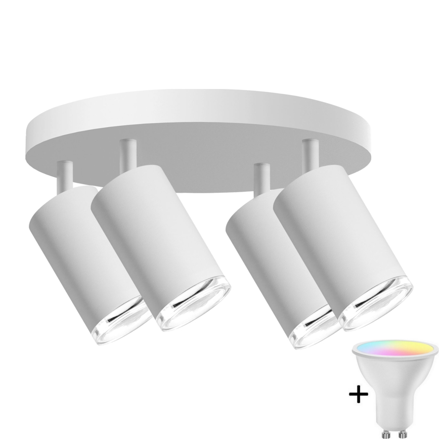 LED RGBW Dimbare badkamer inbouwspot TURYN 4xGU10/6,5W/230V 2700-6500K Wi-Fi IP44 wit