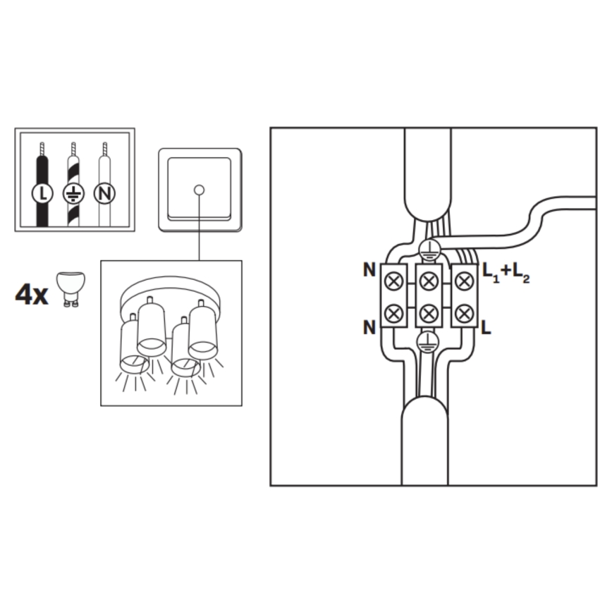LED RGBW Dimbare badkamer inbouwspot TURYN 4xGU10/6,5W/230V 2700-6500K Wi-Fi IP44 wit