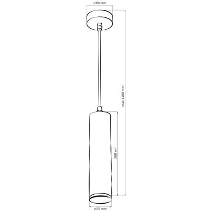 LED RGBW dimbare badkamerhanglamp aan kabel TURYN 1xGU10/4,8W/230V 3000K IP44 zwart + afstandsbediening