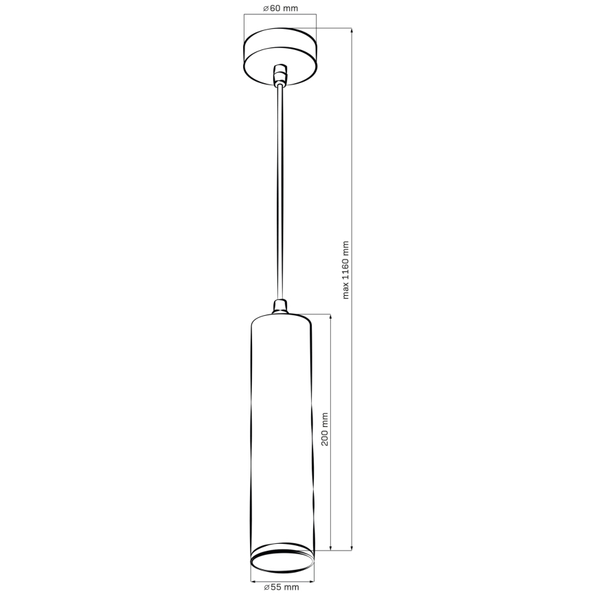 LED RGBW dimbare badkamerhanglamp aan kabel TURYN 1xGU10/4,8W/230V 3000K IP44 zwart + afstandsbediening