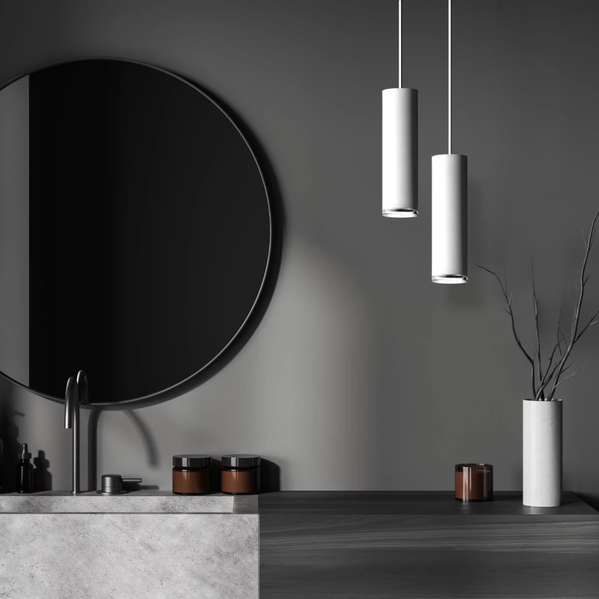 LED RGBW dimbare badkamerhanglamp met kabel TURYN 1xGU10/6,5W/230V 2700-6500K Wi-Fi IP44 wit