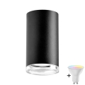 LED RGBW dimbare badkamerspot TURYN 1xGU10/4,8W/230V 3000K IP44 zwart + afstandsbediening