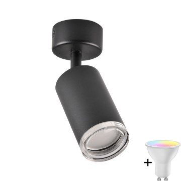 LED RGBW dimbare badkamerspot TURYN 1xGU10/6,5W/230V 2700-6500K Wi-Fi IP44 zwart