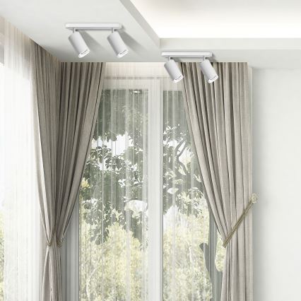 LED RGBW dimbare badkamerspot TURYN 2xGU10/4,8W/230V 3000K IP44 wit + afstandsbediening