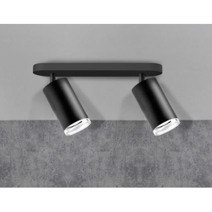 LED RGBW dimbare badkamerspot TURYN 2xGU10/6,5W/230V 2700-6500K Wi-Fi IP44 zwart