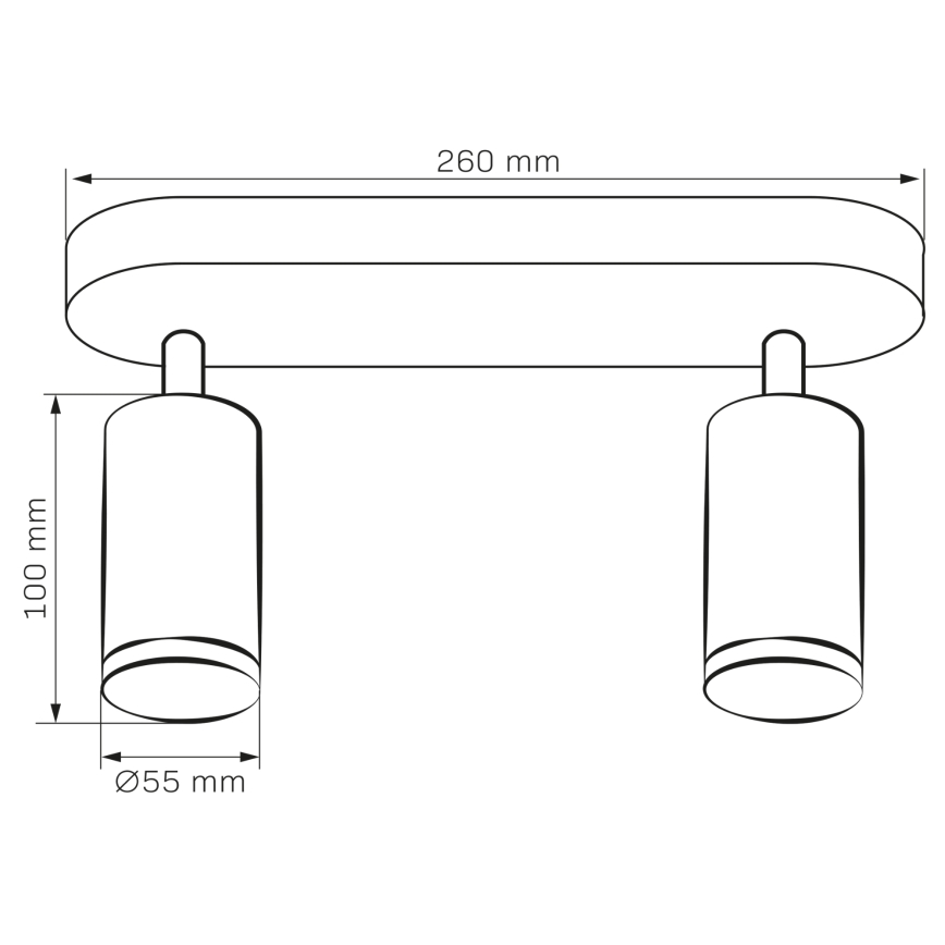 LED RGBW dimbare badkamerspot TURYN 2xGU10/6,5W/230V 2700-6500K Wi-Fi IP44 zwart