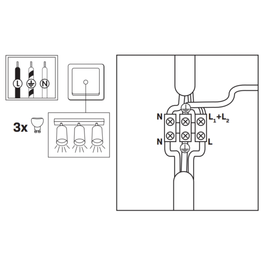 LED RGBW dimbare badkamerspot TURYN 3xGU10/4,8W/230V 3000K IP44 wit + afstandsbediening