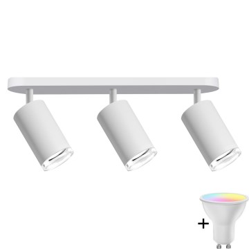 LED RGBW dimbare badkamerspot TURYN 3xGU10/6,5W/230V 2700-6500K Wi-Fi IP44 wit