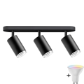 LED RGBW dimbare badkamerspot TURYN 3xGU10/6,5W/230V 2700-6500K Wi-Fi IP44 zwart