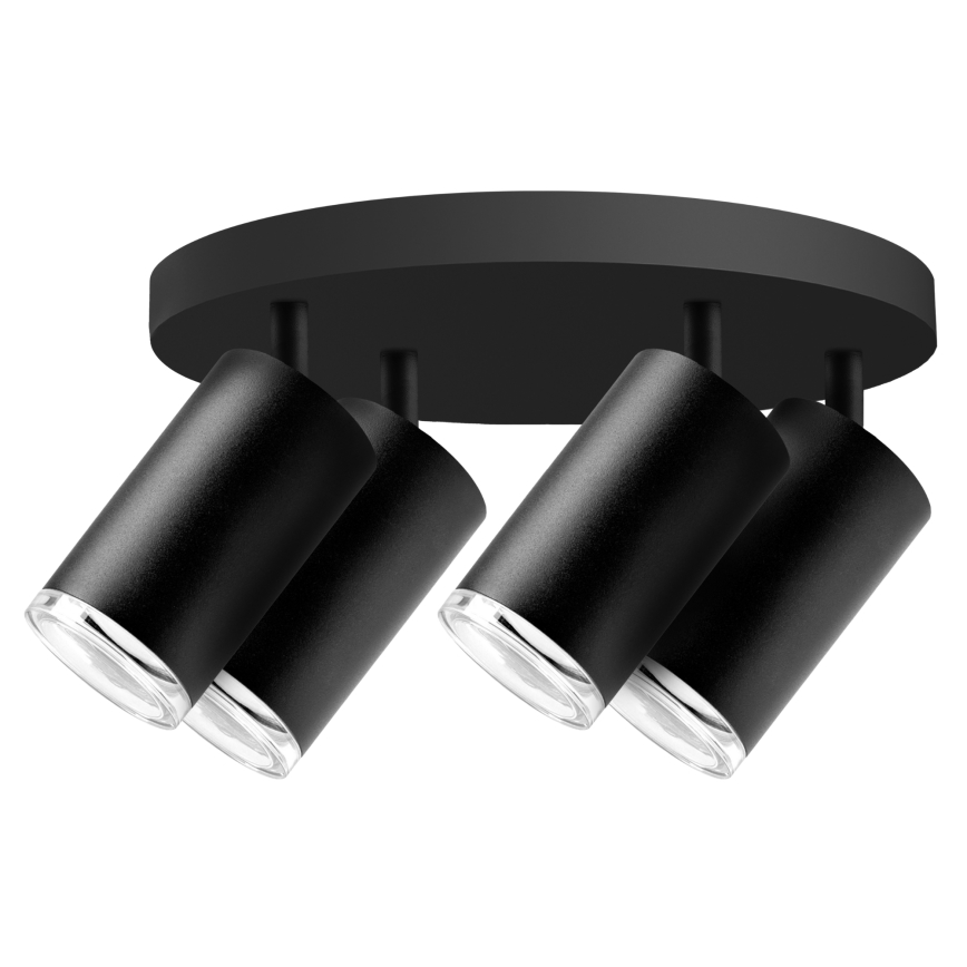 LED RGBW dimbare badkamerspot TURYN 4xGU10/4,8W/230V/3000K/IP44 zwart + afstandsbediening