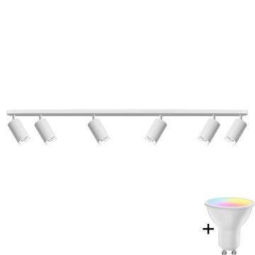 LED RGBW dimbare badkamerspot TURYN 6xGU10/6,5W/230V 2700-6500K Wi-Fi IP44 wit