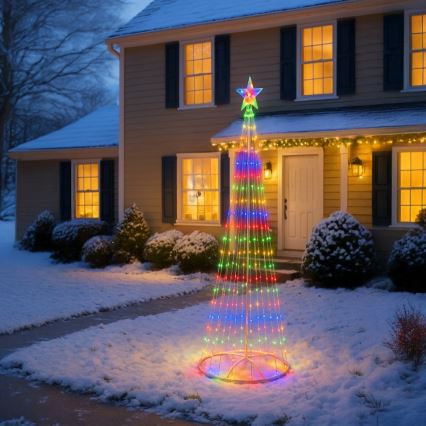 Dimbare RGBW LED kerstdecoratie voor buiten LED/4W/230V 180 cm IP44 kerstboom + afstandsbediening