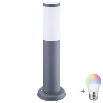 LED RGBW dimbare buitenlamp OSLO 1xE27/6,5W/230V 2700-6500K Wi-Fi 45 cm IP44 antraciet