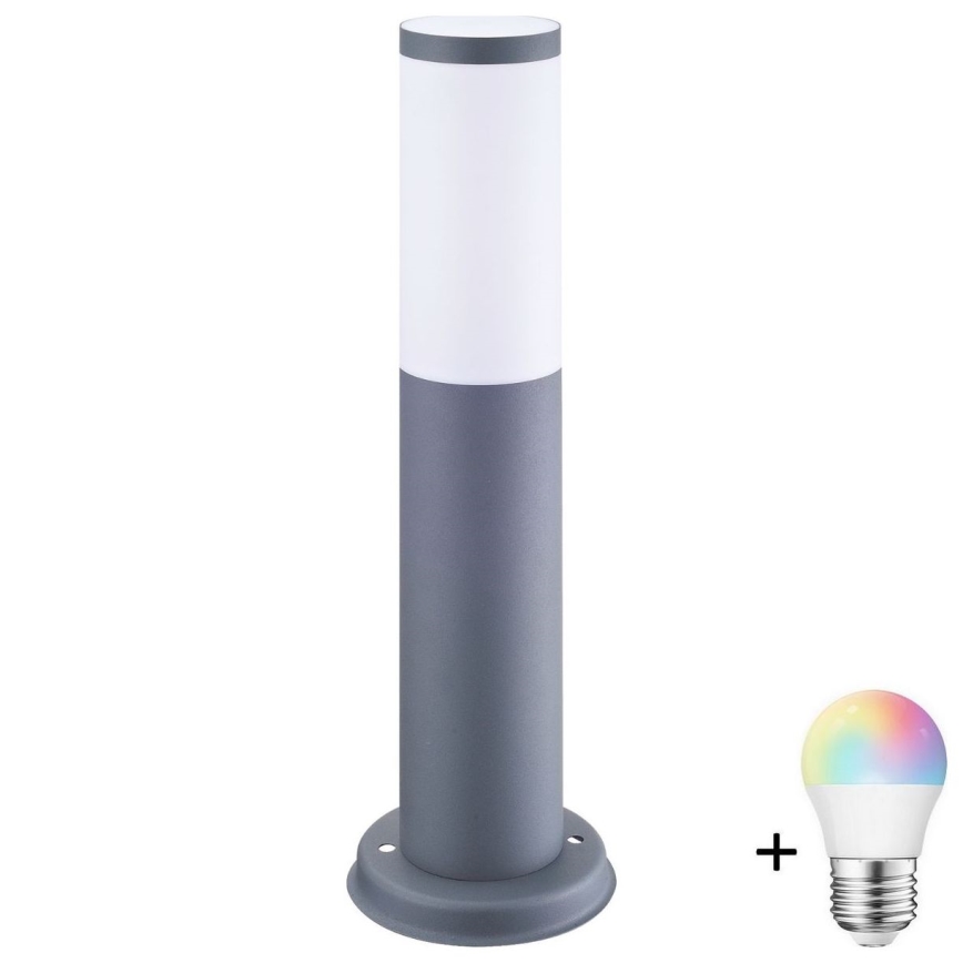 LED RGBW dimbare buitenlamp OSLO 1xE27/6,5W/230V 2700-6500K Wi-Fi 45 cm IP44 antraciet