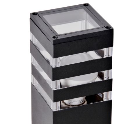 LED RGBW dimbare buitenlamp TEKSAS 1xE27/12W/230V 2700-6500K Wi-Fi 74 cm IP44 antraciet