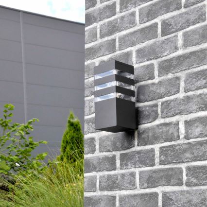 LED RGBW dimbare buitenwandlamp TEKSAS 1xE27/12W/230V 2700-6500K Wi-Fi IP44 antraciet