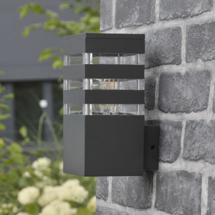 LED RGBW dimbare buitenwandlamp TEKSAS 1xE27/12W/230V 2700-6500K Wi-Fi IP44 antraciet