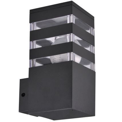 LED RGBW dimbare buitenwandlamp TEKSAS 1xE27/12W/230V 2700-6500K Wi-Fi IP44 antraciet