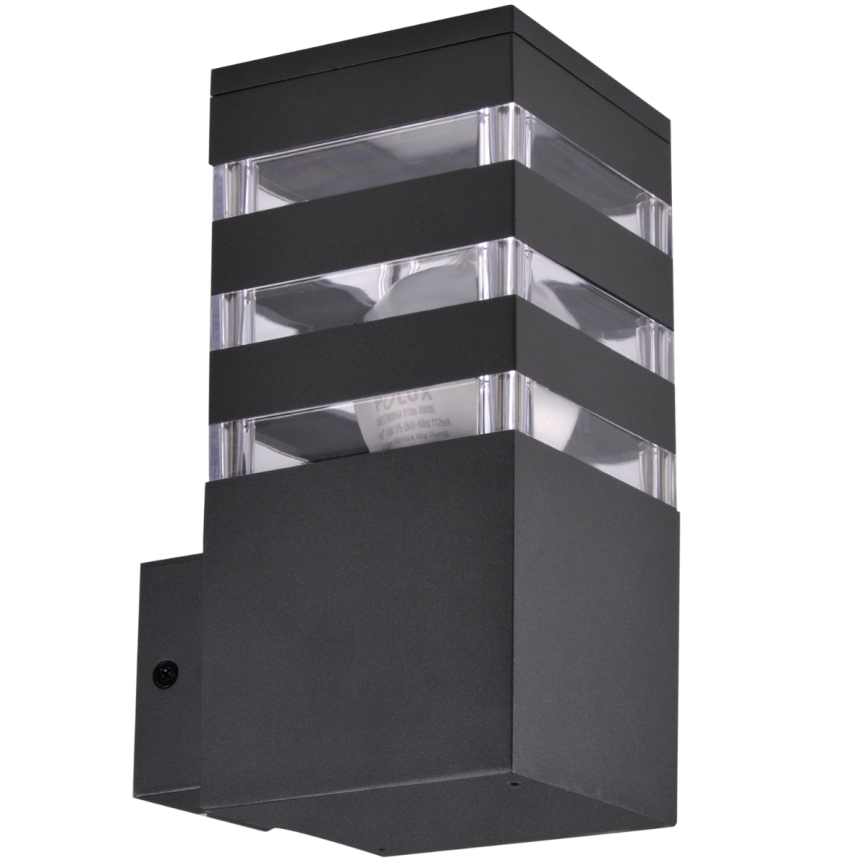 LED RGBW dimbare buitenwandlamp TEKSAS 1xE27/12W/230V 2700-6500K Wi-Fi IP44 antraciet