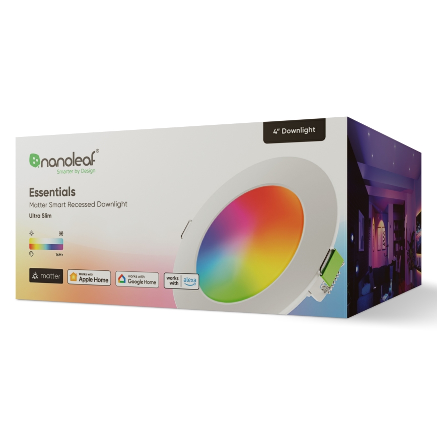 Nanoleaf - LED RGBW Dimbare hangende plafondverlichting ESSENTIALS LED/6W/230V 2700-6500K CRI 90 Wi-Fi