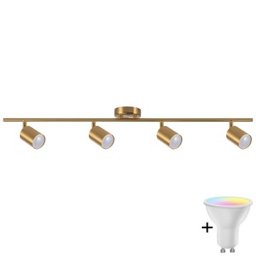 LED RGBW dimbare inbouwspot GOLDI 4xGU10/6,5W/230V 2700-6500K Wi-Fi goudkleurig