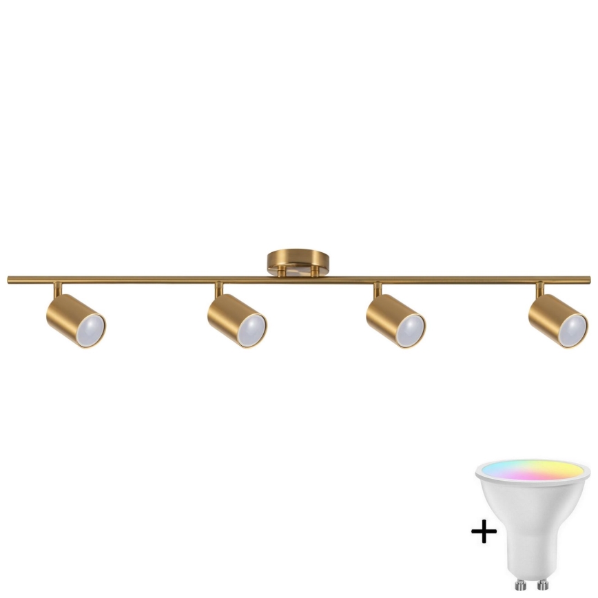 LED RGBW dimbare inbouwspot GOLDI 4xGU10/6,5W/230V 2700-6500K Wi-Fi goudkleurig