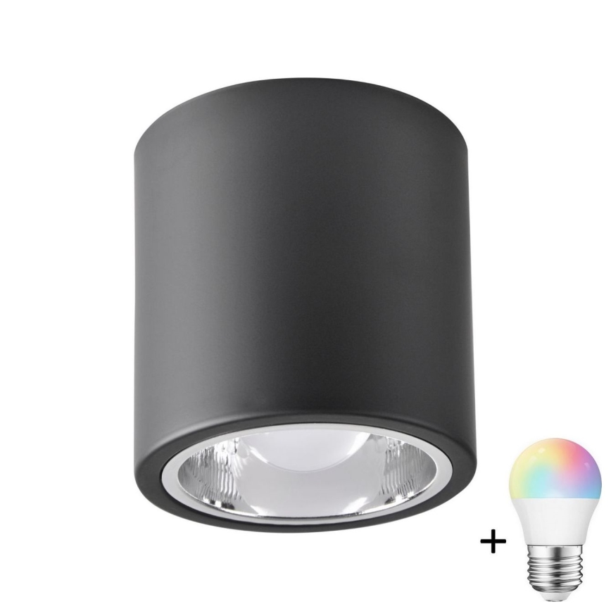 LED RGBW Dimbare inbouwspot JUPITER 1xE27/6,5W/230V 2700-6500K Wi-Fi Ø 13 cm zwart