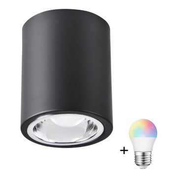 LED RGBW dimbare inbouwspot JUPITER 1xE27/6,5W/230V 2700-6500K Wi-Fi Ø 9,8 cm zwart