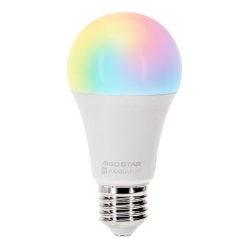 LED RGBW dimbare lamp A60 E27/15W/230V 2700-6500K Wi-Fi - Aigostar