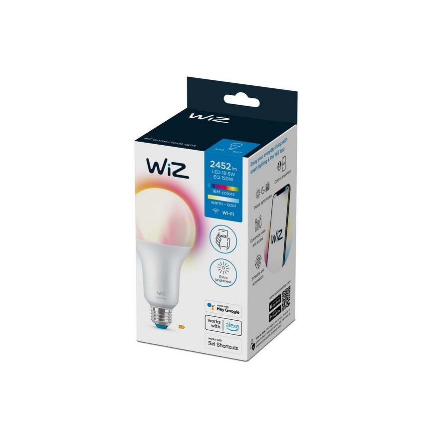 LED RGBW dimbare lamp A80 E27/18,5W/230V 2200-6500K CRI 90 Wi-Fi - WiZ
