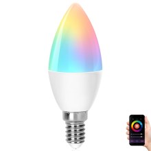 LED RGBW dimbare lamp C37 E14/6,5W/230V 2700-6500K Wi-Fi - Aigostar