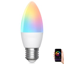 LED RGBW dimbare lamp C37 E27/6,5W/230V 2700-6500K Wi-Fi - Aigostar