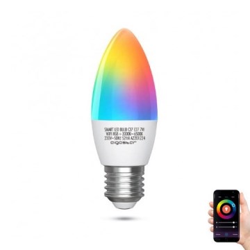LED RGBW dimbare lamp C37 E27/7W/230V 3000-6500K Wi-Fi - Aigostar