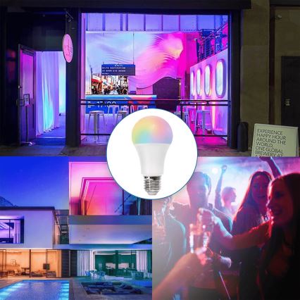 LED RGBW dimbare lamp E27/8W/230V 3000K + afstandsbediening - Aigostar