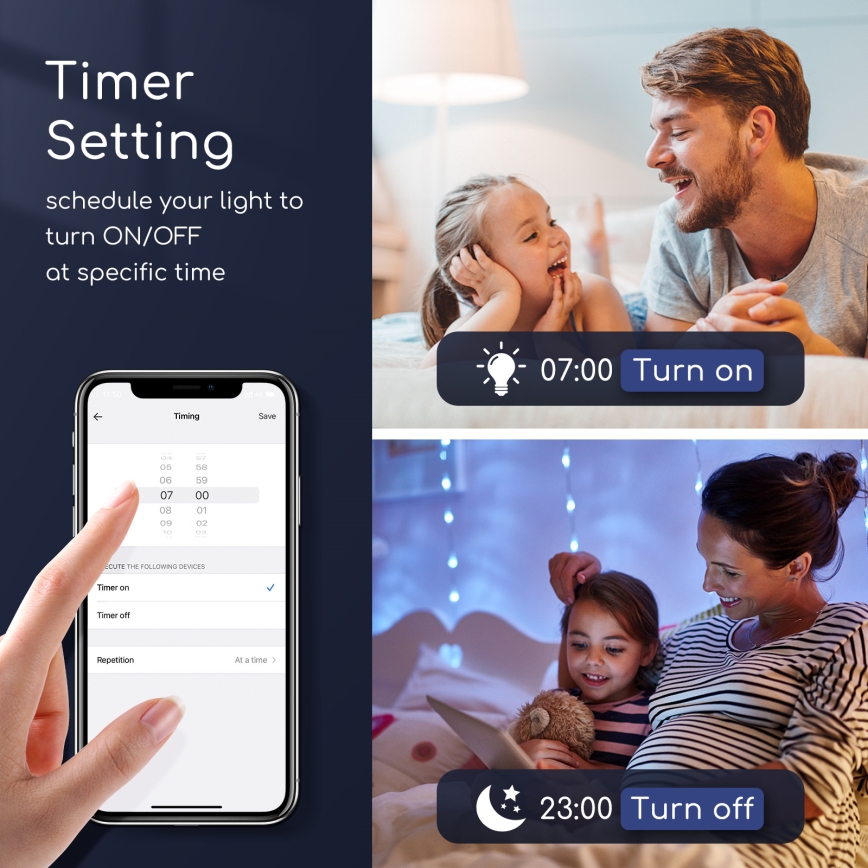 LED RGBW dimbare lamp G45 E14/7W/230V 3000-6500K Wi-Fi - Aigostar