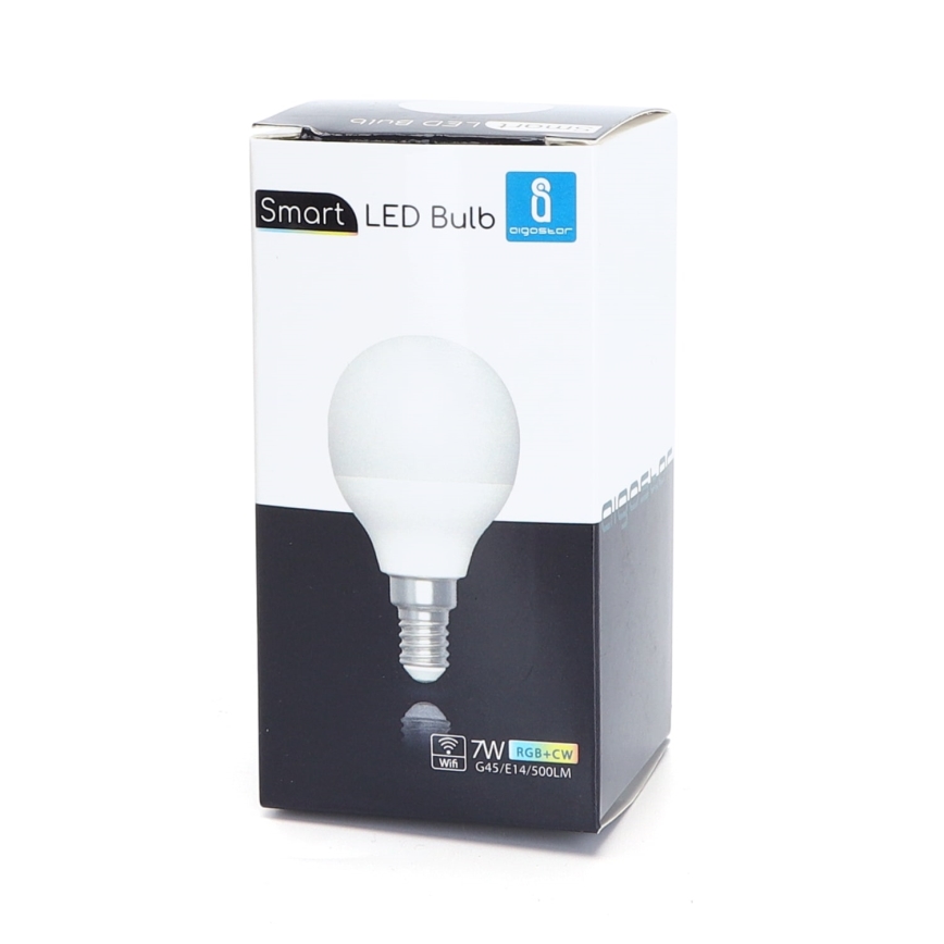 LED RGBW dimbare lamp G45 E14/7W/230V 3000-6500K Wi-Fi - Aigostar