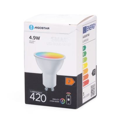 LED RGBW dimbare lamp GU10/4,9W/230V 2700-6500K Wi-Fi - Aigostar