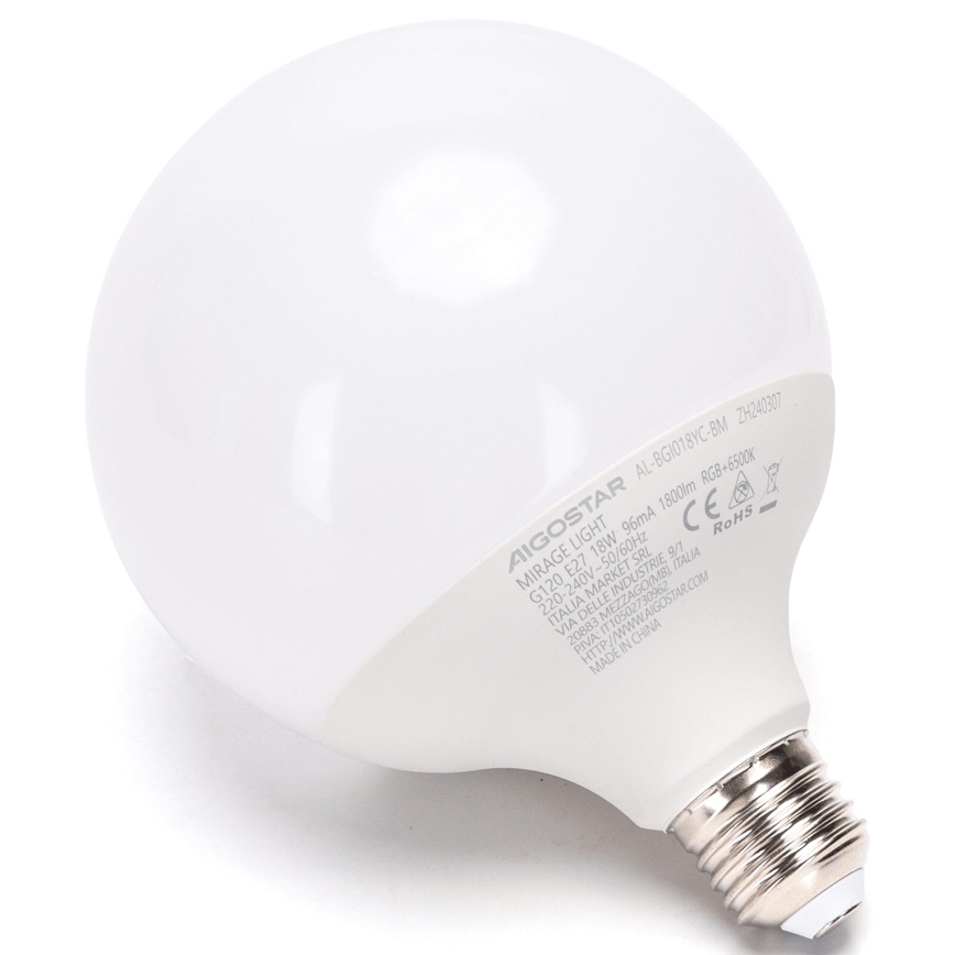 LED RGBW dimbare lamp MESH G120 E27/18W/230V 6500K + afstandsbediening - Aigostar