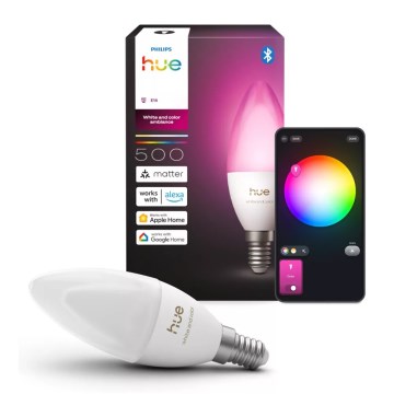 LED RGBW dimbare lamp Philips Hue White And Color Ambiance B39 E14/3,7W/230V 1000-20000K