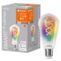 LED RGBW dimbare lamp SMART+ FILAMENT EDISON ST64 E27/4,8W/230V 2700-6500K Wi-Fi - Ledvance