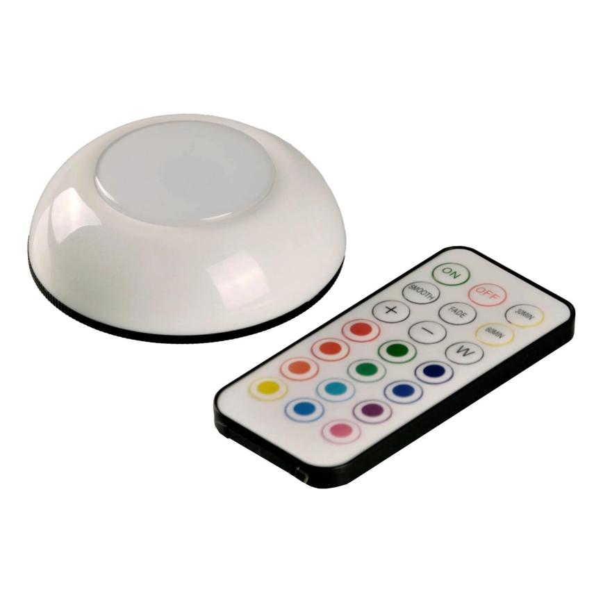 LED RGBW Dimbare meubelverlichting LED/0,5W/4,5V 3xAAA wit + afstandsbediening