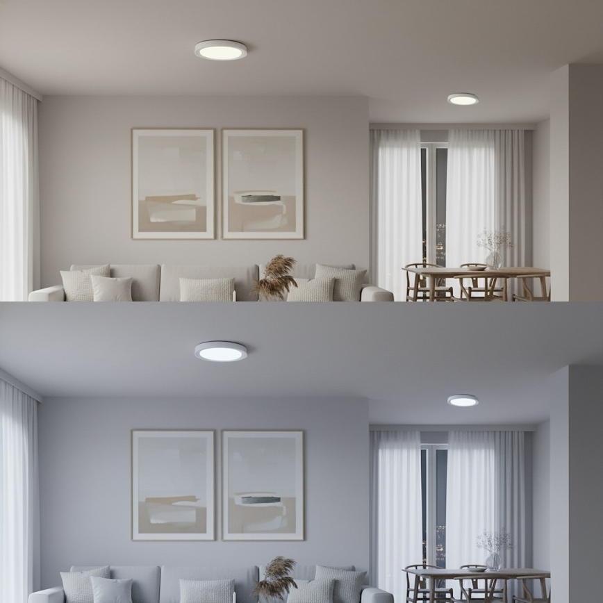 Dimbare RGBW LED-plafondlamp MELO, 36 W, 230 V, 3000–6000 K, Ø 39 cm, wit, inclusief afstandsbediening