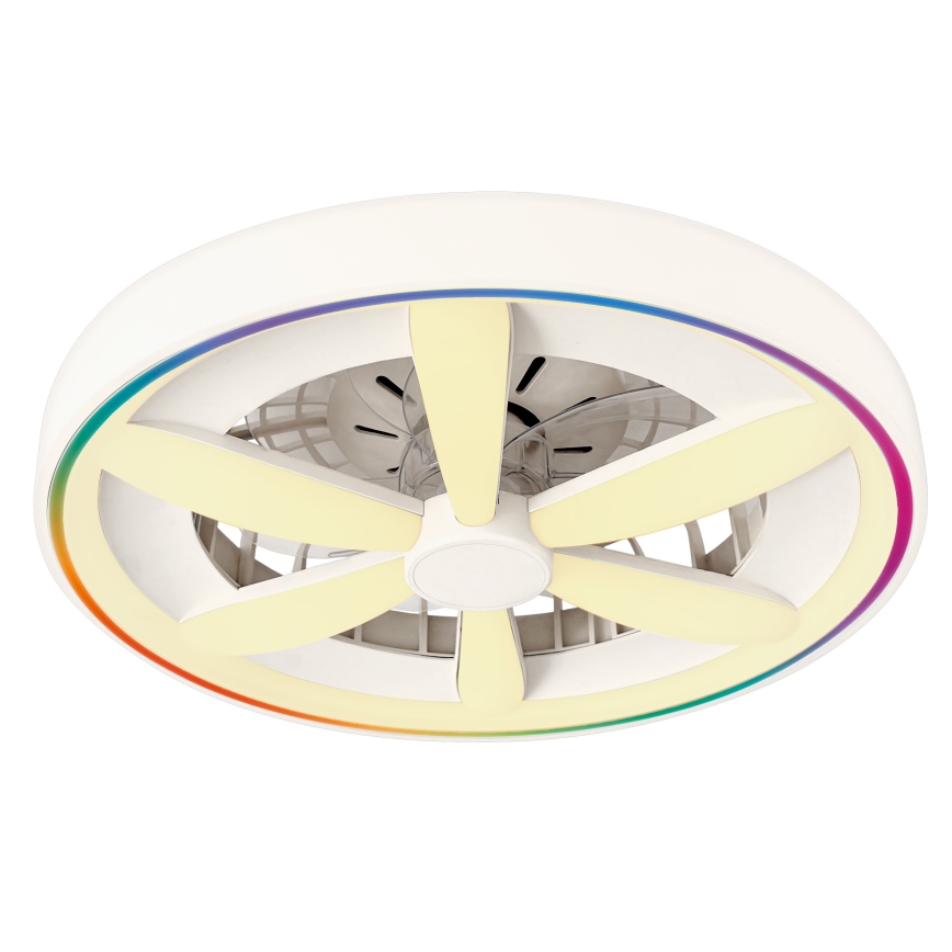 LED RGBW dimbaar plafondlamp met ventilator MALAWI LED/48W/230V 3000-6500K wit + afstandsbediening