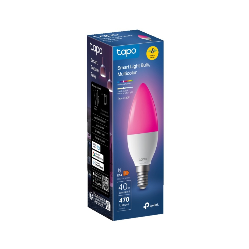 LED RGBW dimbare slimme lamp E14/4,8W/230V 2500-6700K - TP-Link